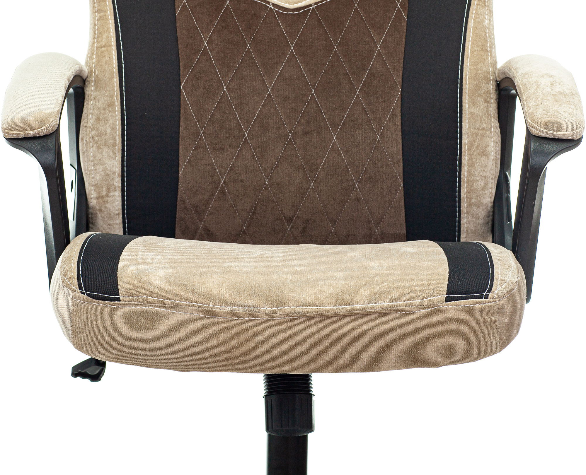 Кресло игровое Zombie VIKING 6 KNIGHT Fabric коричневый/бежевый с подголов. крестов. металл