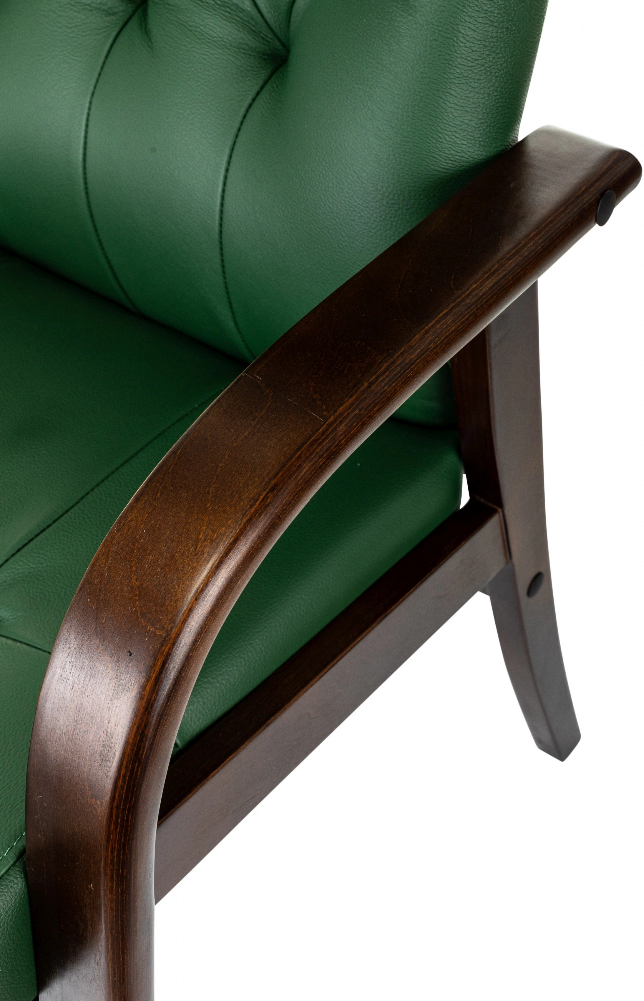 Кресло Бюрократ T-9928WALNUT-CF зеленый кожа на ножках дерево