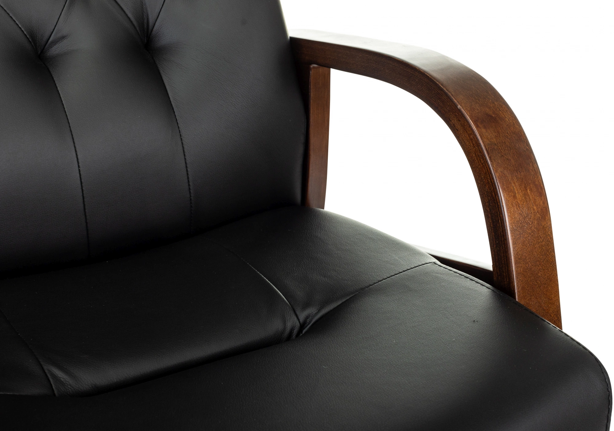 Кресло Бюрократ T-9928WALNUT-CF черный кожа на ножках дерево