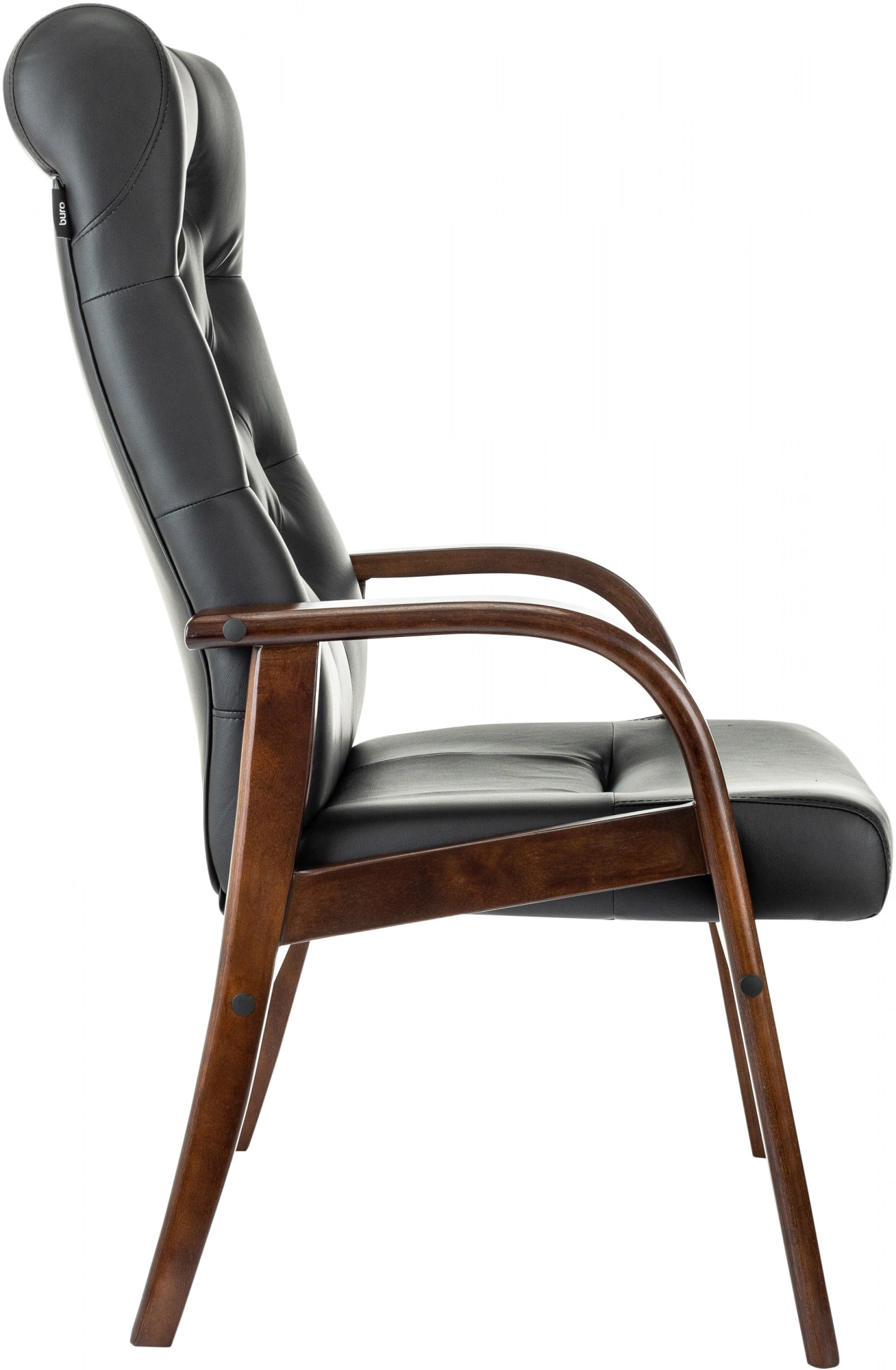 Кресло Бюрократ T-9928WALNUT-CF черный кожа на ножках дерево