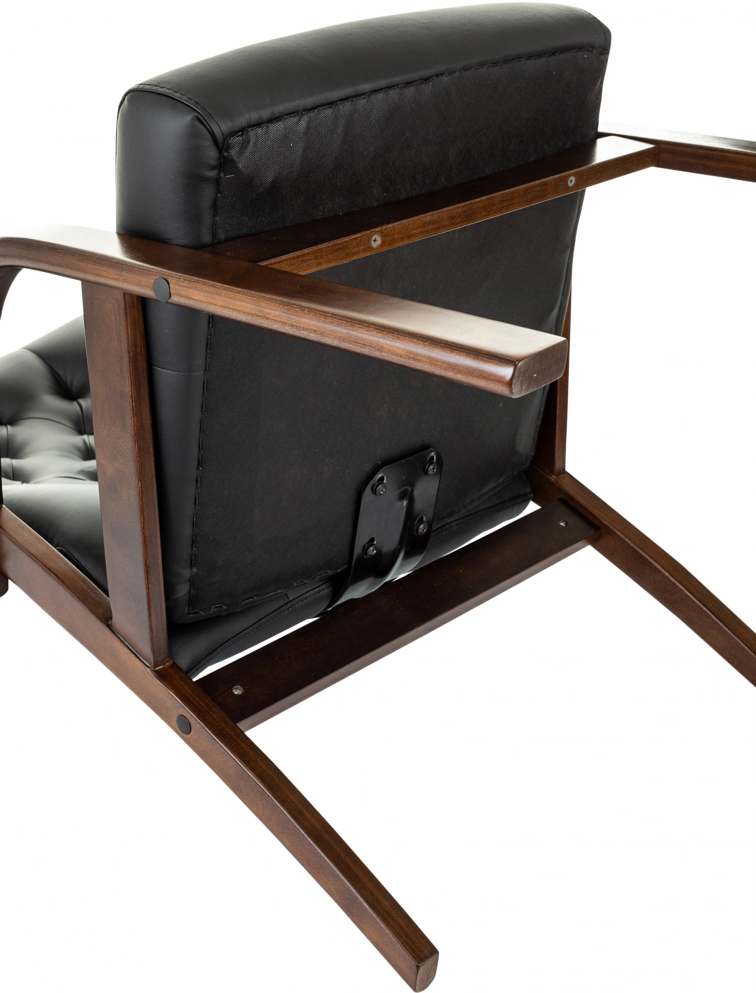 Кресло Бюрократ T-9928WALNUT-CF черный кожа на ножках дерево