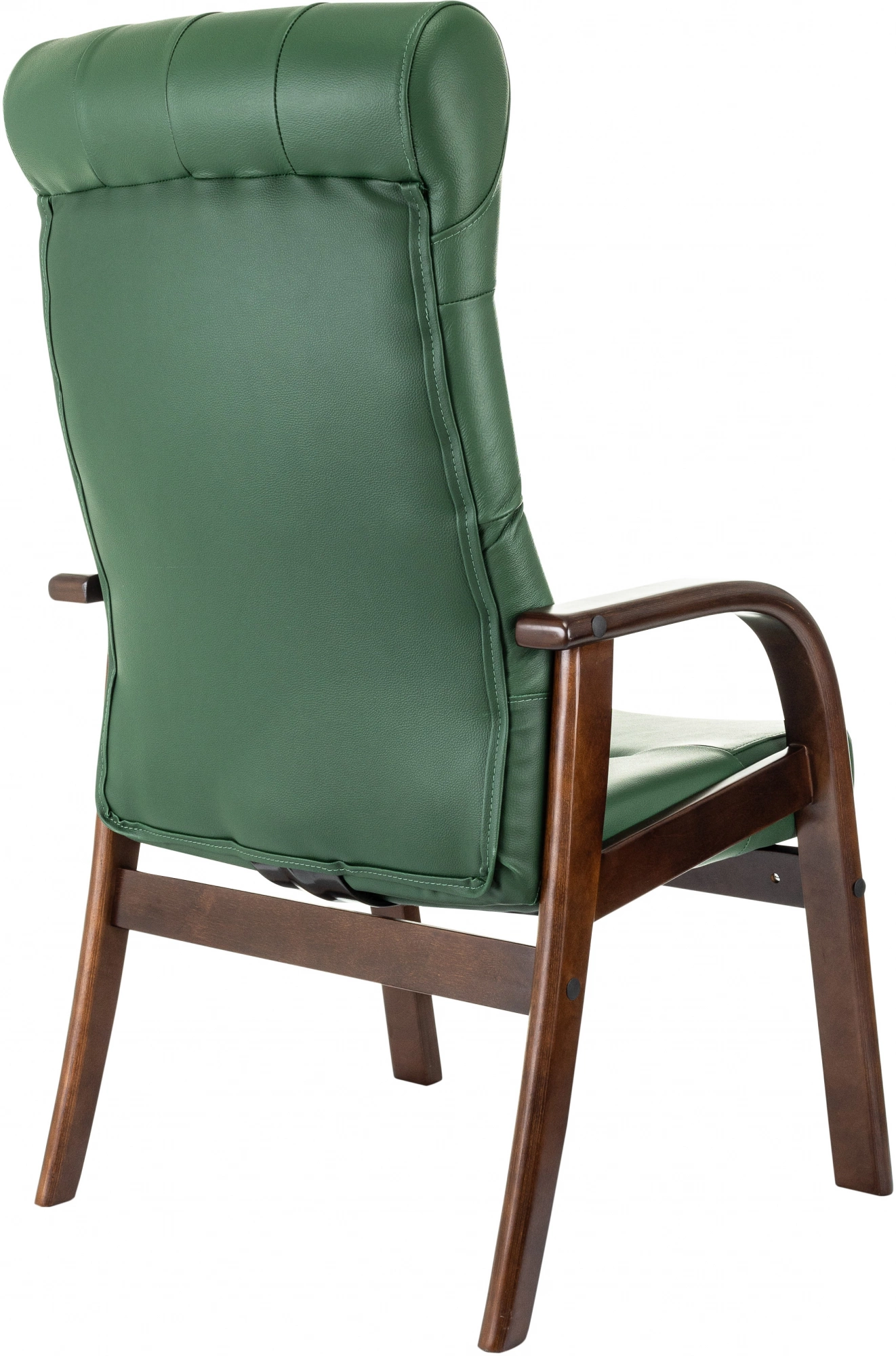Кресло Бюрократ T-9928WALNUT-CF зеленый кожа на ножках дерево
