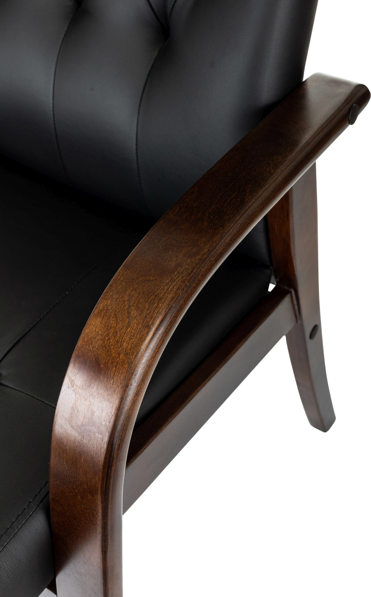 Кресло Бюрократ T-9928WALNUT-CF черный кожа на ножках дерево