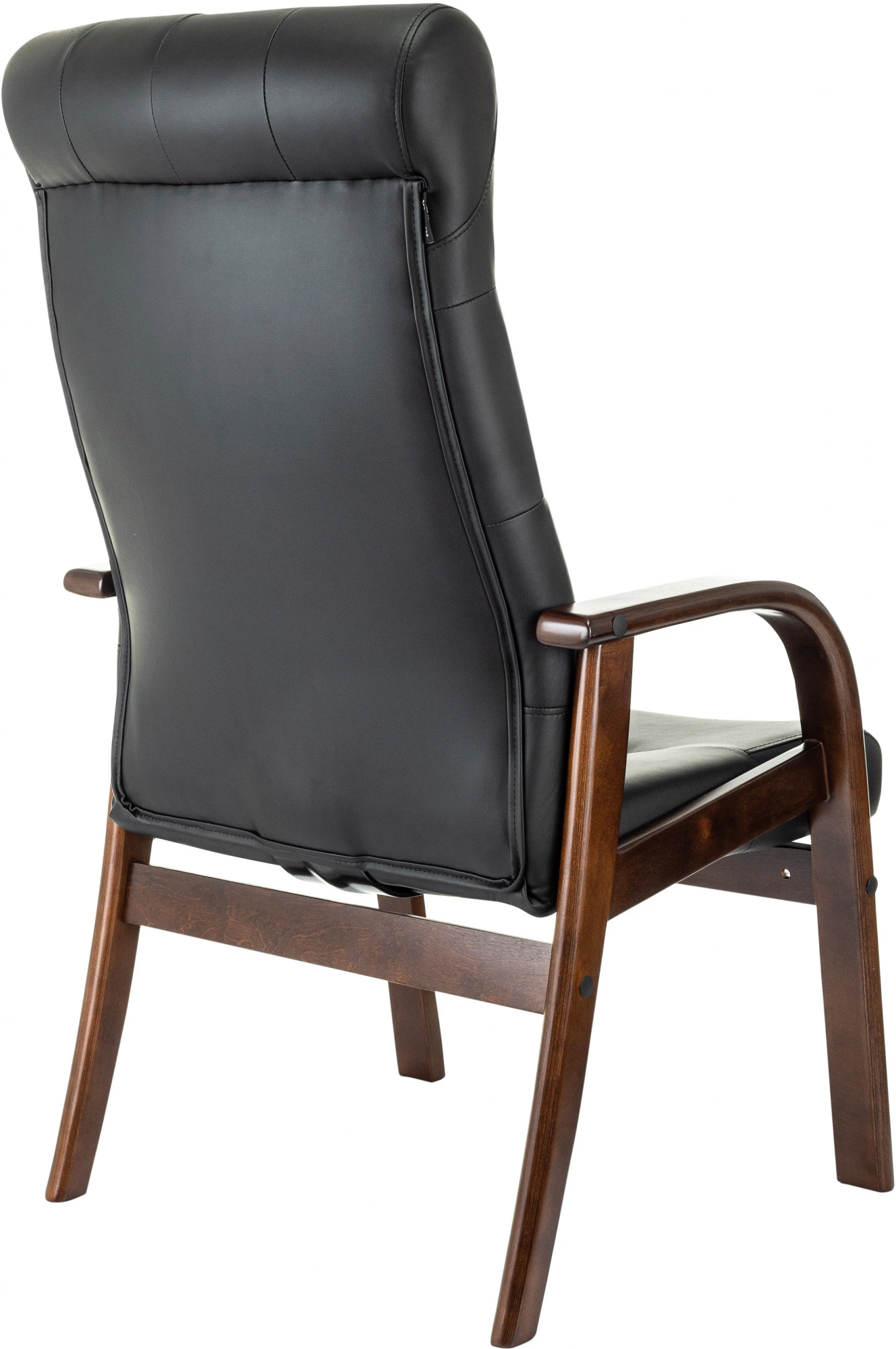 Кресло Бюрократ T-9928WALNUT-CF черный кожа на ножках дерево
